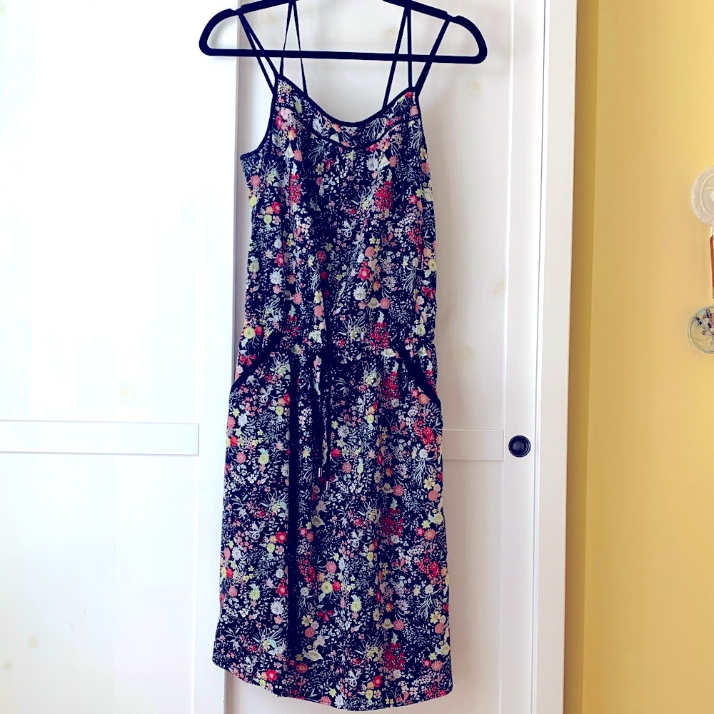 Black & Flowered Spaghetti Strap Sundress